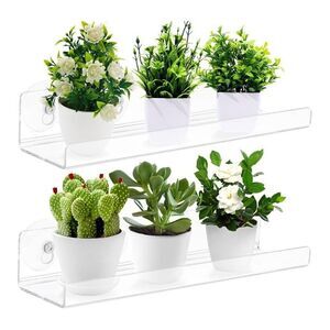 12 Inch Acrylic Window Sill Extender for Window Boxes, 2 Pack Window Shelf fo...